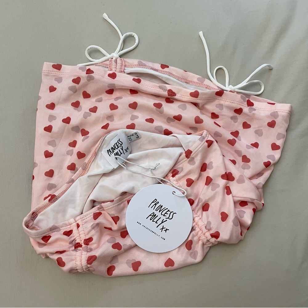 Princess Polly coquette heart (adjustable) mini skirt